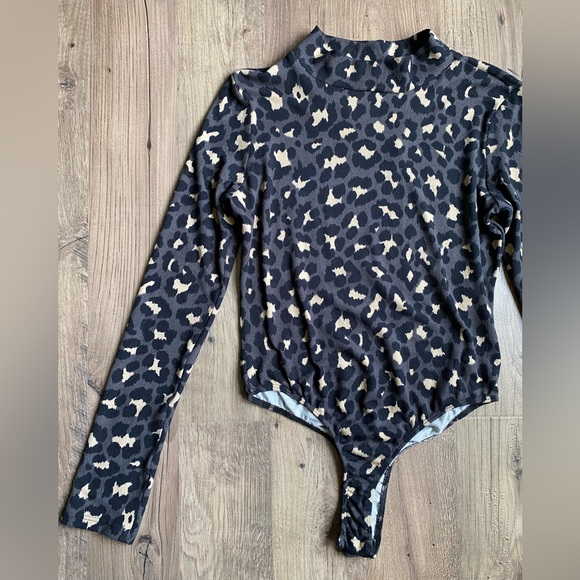 Dark Leopard Longsleeve Bodysuit - Picture 1 of 4